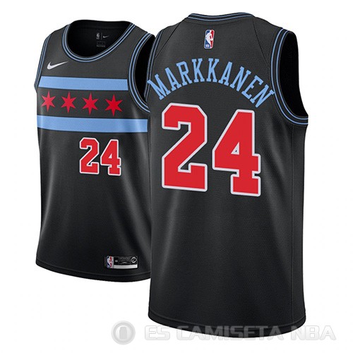 Camiseta Lauri Markkanen #24 Ciudad Chicago Bulls 2018-19 Negro - Haga un click en la imagen para cerrar